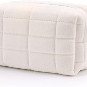 Women's Cosmetic Bag Small Travel Cosmetic Bag Purse Portable Cosmetic Storage Bag Zipper Stationery Bag Pen Bag Women Girls Travel Accessories, White, Fashion