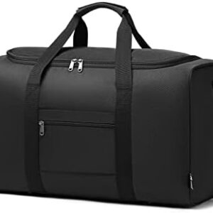 Kono Travel Bag Men Women Sports Bag Large Weekender Lightweight Bag for Travel and Gym 53 x 30 x 20 cm 31 Litres Black, black, 53x30x20cm