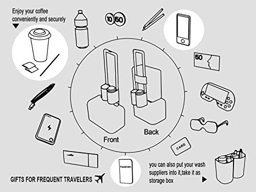 riemot Suitcase Drink Holder for Coffee Drinking Cup Bottle Holder Luggage Cup Holder Additional Bag - Foldable Practical Travel Accessory Accessory for Travellers, Flight Attendants, Adjustable - Image 2