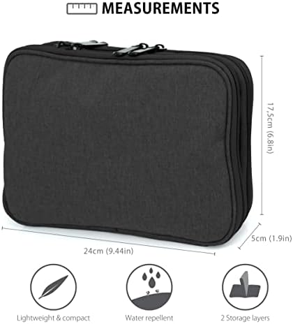 MyGadget Universal Cable Organiser Bag for Electronics Accessories Travel Cable Bag Storage for Charging Cable Power Bank Charger SD Card Pink, Black - Image 3