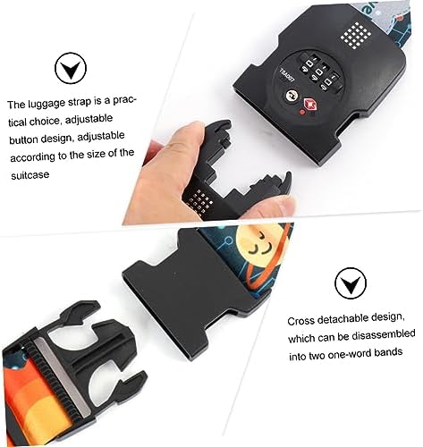 VALICLUD 2 x Tsa Inch Lock Cross Luggage Straps Non-Slip Durable Luggage Straps Elastic Luggage Straps Bicycle Bag Pannier Rack Travel Accessories Cross Travel Suitcase Plastic - Image 4