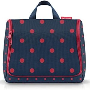 reisenthel Toiletbag XL Practical Toiletry Bag with Hook, Water-Repellent Material, Mixed Dots Red