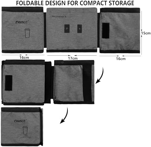 riemot Suitcase Drink Holder for Coffee Drinking Cup Bottle Holder Luggage Cup Holder Additional Bag - Foldable Practical Travel Accessory Accessory for Travellers, Flight Attendants, Adjustable - Image 6