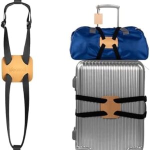 Luggage Straps for Bags, Add a Bag, Easy to Carry Suitcase, Elastic Strap, High Elastic Suitcase, Adjustable Waist Bag, Bungees with Buckles (Gold)