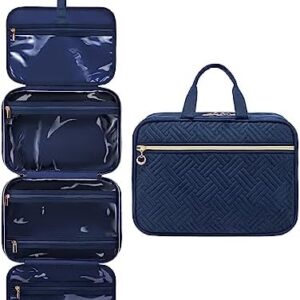 LOVEVOOK Women's Toiletry Bag, Waterproof Hanging Toiletry Bag, Foldable Wash Bag, Cosmetic Bag, Large with 360° Rotating Hooks, Dark Blue, darkblue, Women