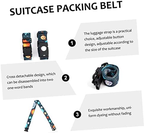 VALICLUD 2 x Tsa Inch Lock Cross Luggage Straps Non-Slip Durable Luggage Straps Elastic Luggage Straps Bicycle Bag Pannier Rack Travel Accessories Cross Travel Suitcase Plastic - Image 5