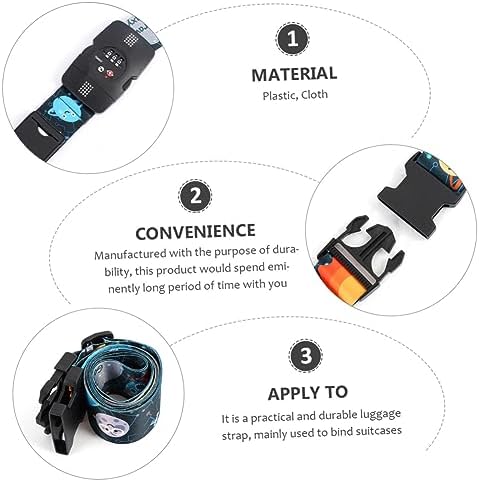 VALICLUD 2 x Tsa Inch Lock Cross Luggage Straps Non-Slip Durable Luggage Straps Elastic Luggage Straps Bicycle Bag Pannier Rack Travel Accessories Cross Travel Suitcase Plastic - Image 3
