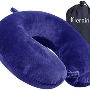 life hall Travel Pillow - Memory Foam Neck Pillow Support Pillow, Luxurious Compact and Lightweight Quick Pack for Camping, Sleeping Rest Pillow (Navy)