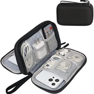 Simpolor Cable Bag, Double Layer Electronic Organiser Bag for Cables, Travel Cable Organiser, Electronic Accessories Case for Cable, Power Bank, USB Drive, Charger, Mouse, SD Cards - Black