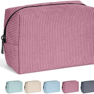 Small Cosmetic Bag for Purse MAANGE Travel Cosmetic Bag Makeup Pouch Cord Versatile Makeup Bag Zipper Pouch for Women, pink, Small Cosmetic Bag
