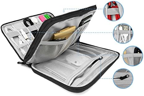 MyGadget Universal Cable Organiser Bag for Electronics Accessories Travel Cable Bag Storage for Charging Cable Power Bank Charger SD Card Pink, Black - Image 4