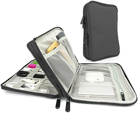 MyGadget Universal Cable Organiser Bag for Electronics Accessories Travel Cable Bag Storage for Charging Cable Power Bank Charger SD Card Pink, Black