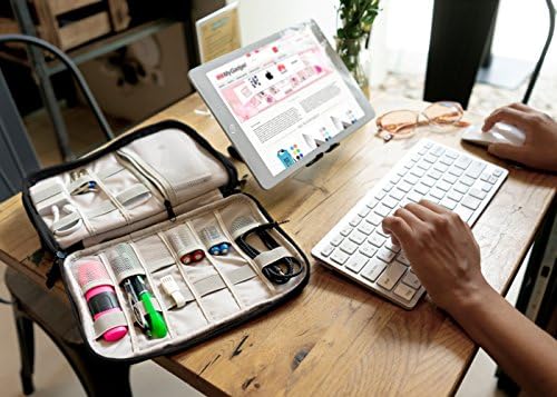 MyGadget Universal Cable Organiser Bag for Electronics Accessories Travel Cable Bag Storage for Charging Cable Power Bank Charger SD Card Pink, Black - Image 6